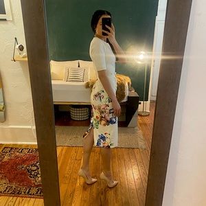 Ted Baker Aldora Size 2/ US Size 6 Floral D-Ring Belted Dress